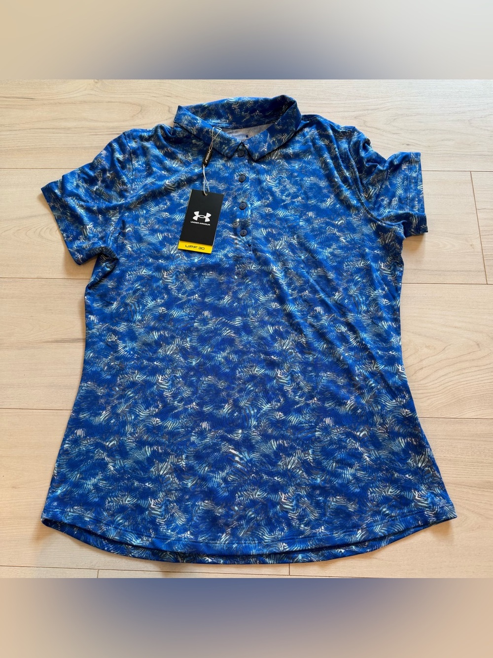 Under Armour NWT Women's Blue Printed Polo Shirt